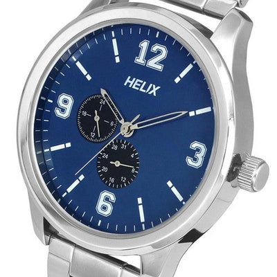 Helix Analog Men Silver Stainless Steel