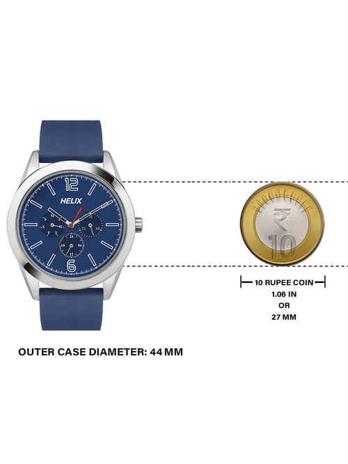 Helix Blue Dial Leather