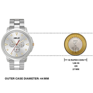 Helix Analog Silver Stainless Steel Strap