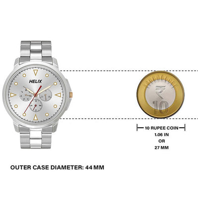 Helix Analog Silver Stainless Steel Strap