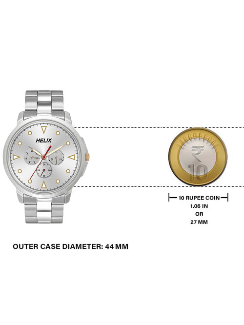 Helix Analog Silver Stainless Steel Strap