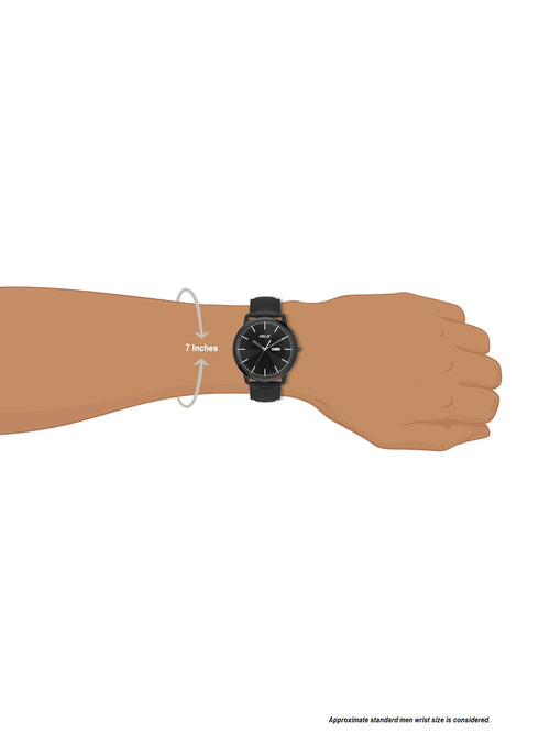 Helix Analog Men Black Leather