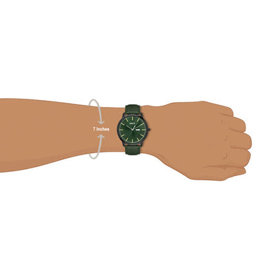 Helix Analog Men Green Leather