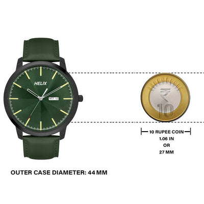 Helix Analog Men Green Leather