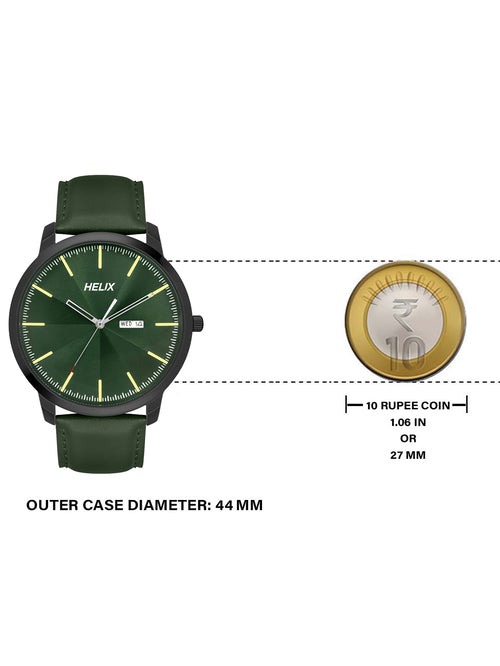 Helix Analog Men Green Leather