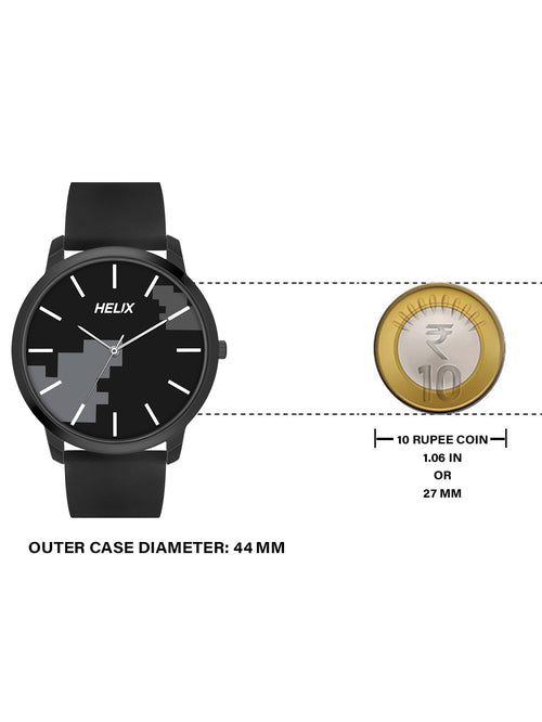 Helix Analog Men Black Silicone