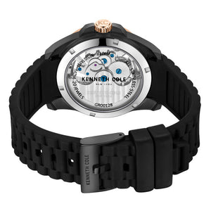 Kenneth Cole Men's Automatic Black Dial & Silicone Strap Watch