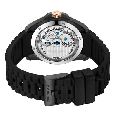 Kenneth Cole Men's Automatic Black Dial & Silicone Strap Watch