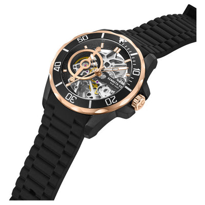 Kenneth Cole Men's Automatic Black Dial & Silicone Strap Watch