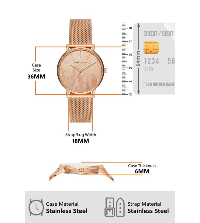 Armani Exchange Analog Rose Gold Dial Women 36mm
