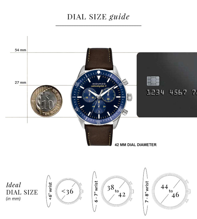 Movado Calendoplan Blue Dial Men 42mm