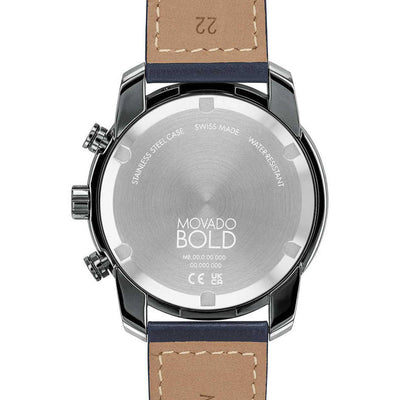 Bold Verso Men Quartz Grey Dial Chronograph Leather Watch 3600909