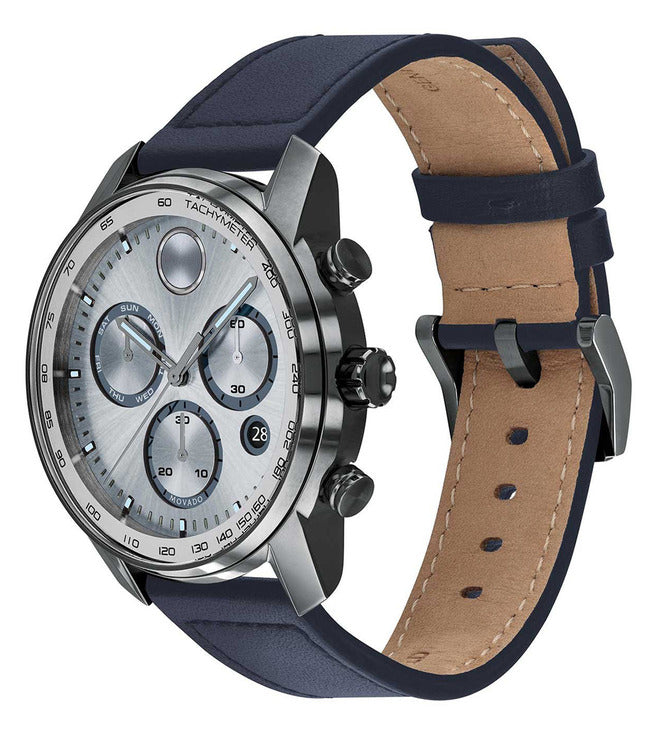 Bold Verso Men Quartz Grey Dial Chronograph Leather Watch 3600909