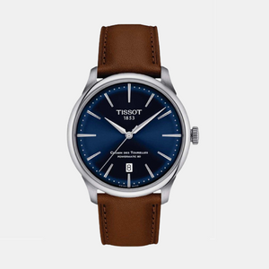 Chemin Des Tourelles Men Automatic Blue Dial Analog Leather Watch T1398071604100