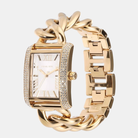 Emery Women Quartz Gold Dial Analog Stainless Steel Watch MK7300