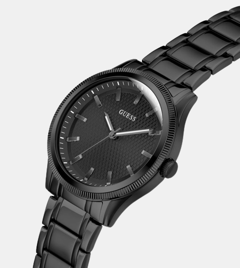 Dex Men Quartz Black Dial Analog Stainless Steel Watch GW0626G3