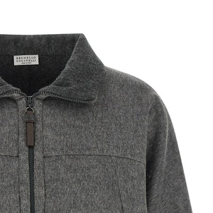 Brunello Cucinelli Shiny Zipper Pull Jacket