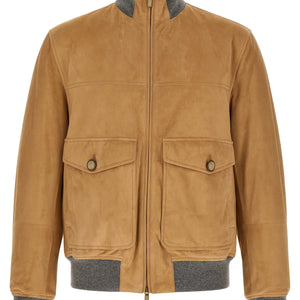 Brunello Cucinelli Padded Suede Bomber Jacket