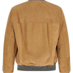 Brunello Cucinelli Padded Suede Bomber Jacket
