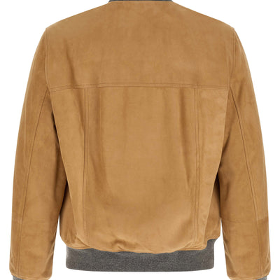 Brunello Cucinelli Padded Suede Bomber Jacket