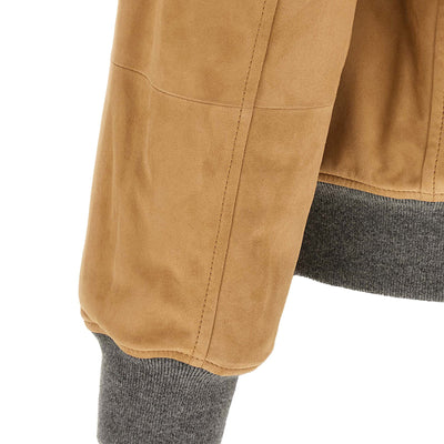 Brunello Cucinelli Padded Suede Bomber Jacket