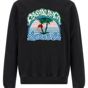 Casablanca Palm Tree Emblem Embroidered Sweatshirt