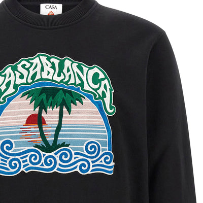 Casablanca Palm Tree Emblem Embroidered Sweatshirt
