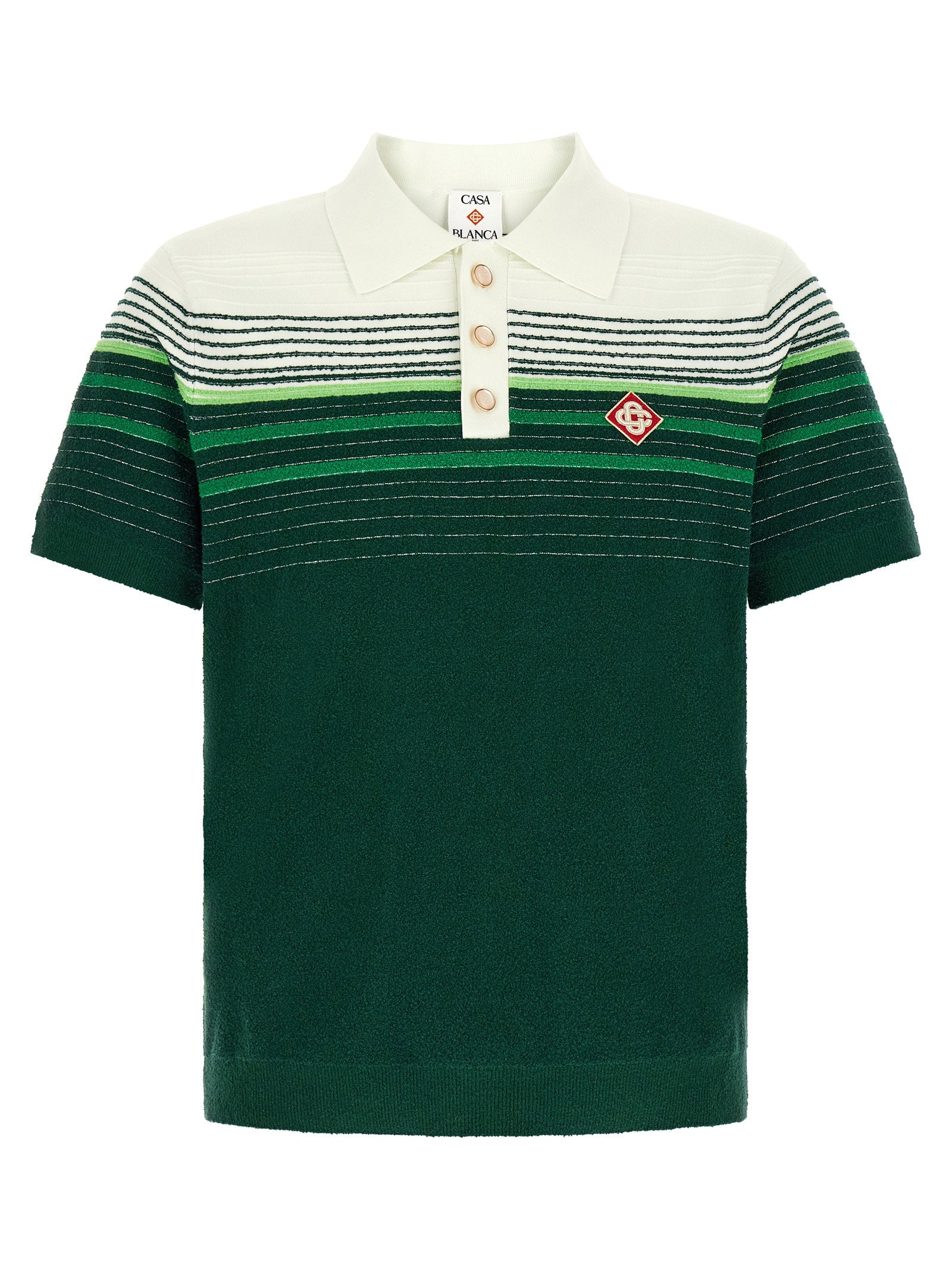 Casablanca Bouclé Stripes Polo Shirt