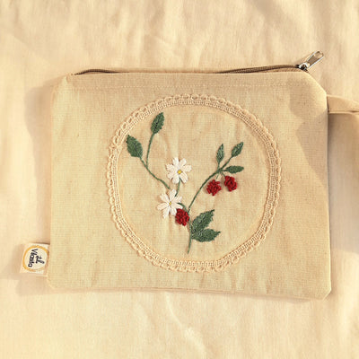 Berry Pretty Hand Embroidered Utility Pouch