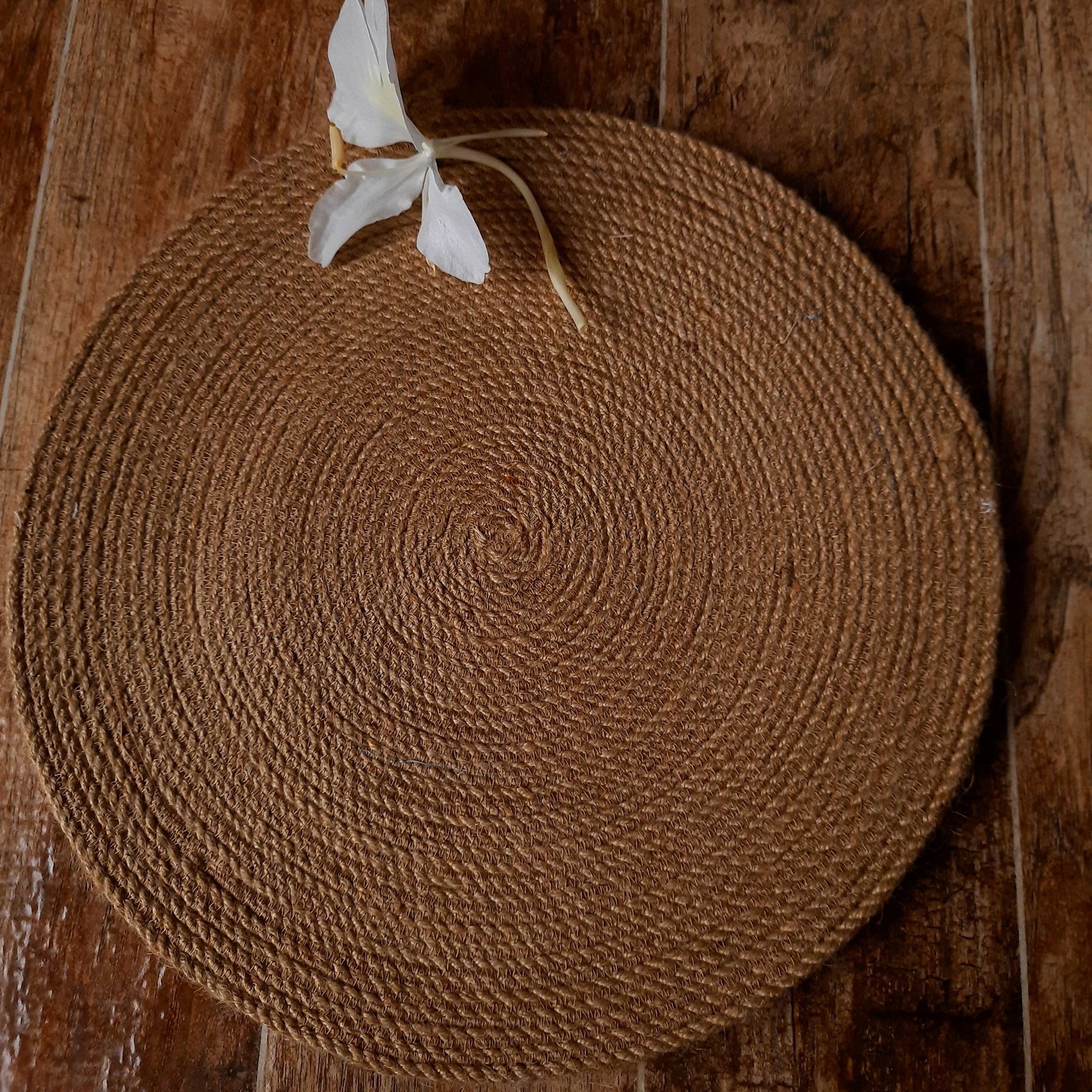 Brown - Jute Table Mat Round Rope (Set of 2)