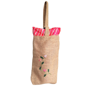 Beige - Jute Wine/Water Holding Bag