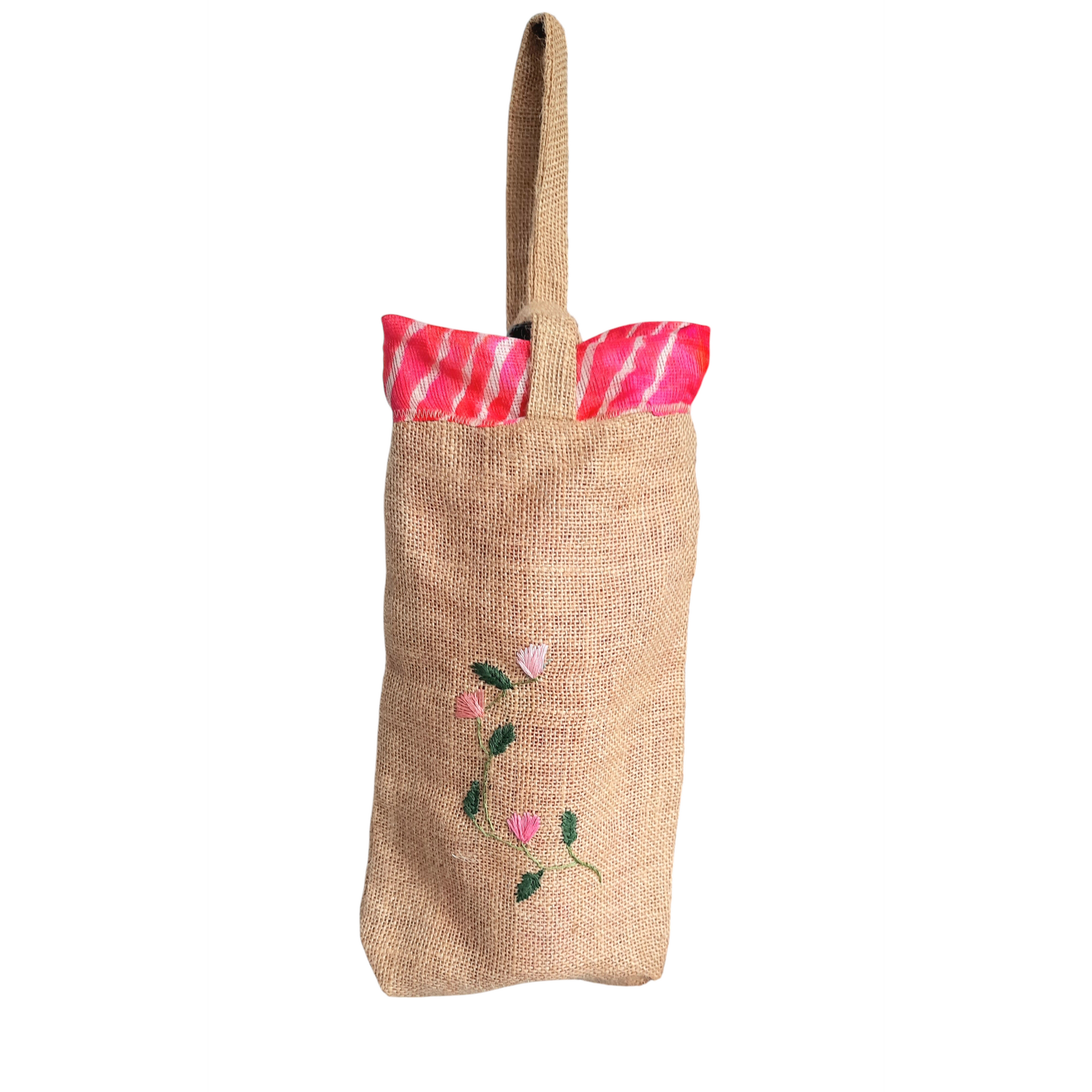 Beige - Jute Wine/Water Holding Bag