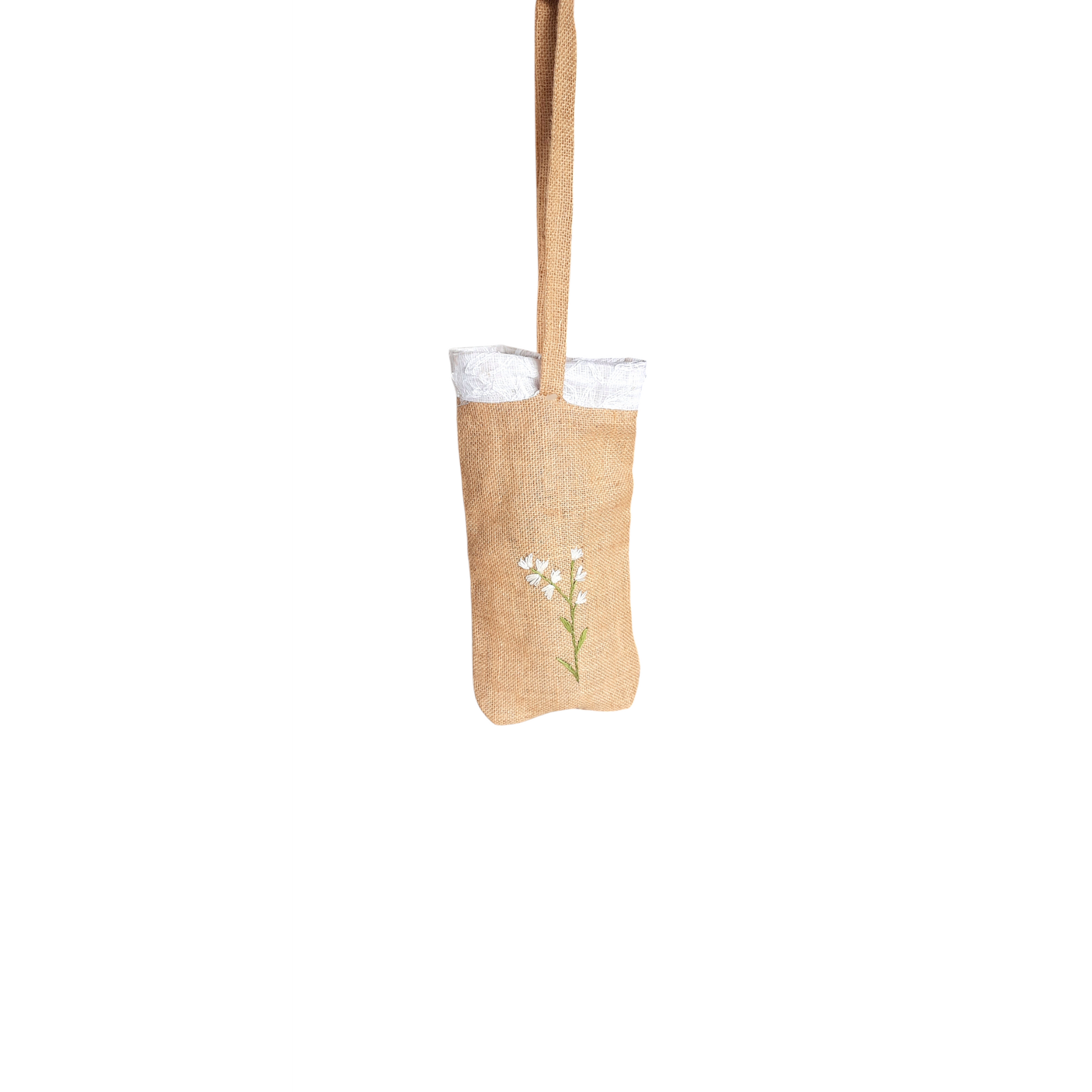 Beige - Jute Wine/Water Holding Bag