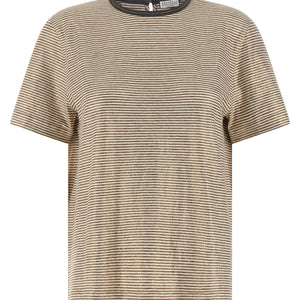 Brunello Cucinelli Shiny Collar Detail T-shirt