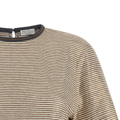 Brunello Cucinelli Shiny Collar Detail T-shirt