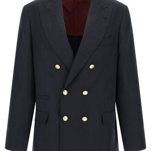 Brunello Cucinelli Silk Twill And Linen Délavé Blazer