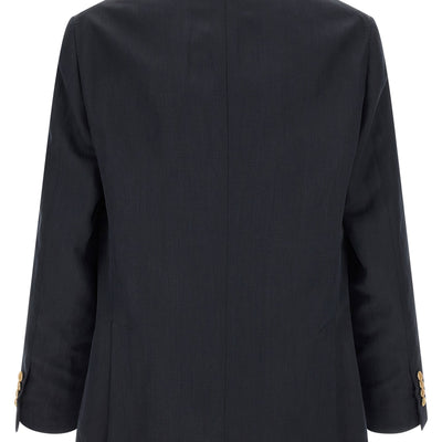 Brunello Cucinelli Silk Twill And Linen Délavé Blazer