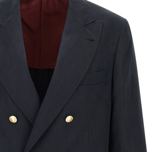 Brunello Cucinelli Silk Twill And Linen Délavé Blazer