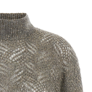 Brunello Cucinelli Dazzling Abstract Leaf Sweater