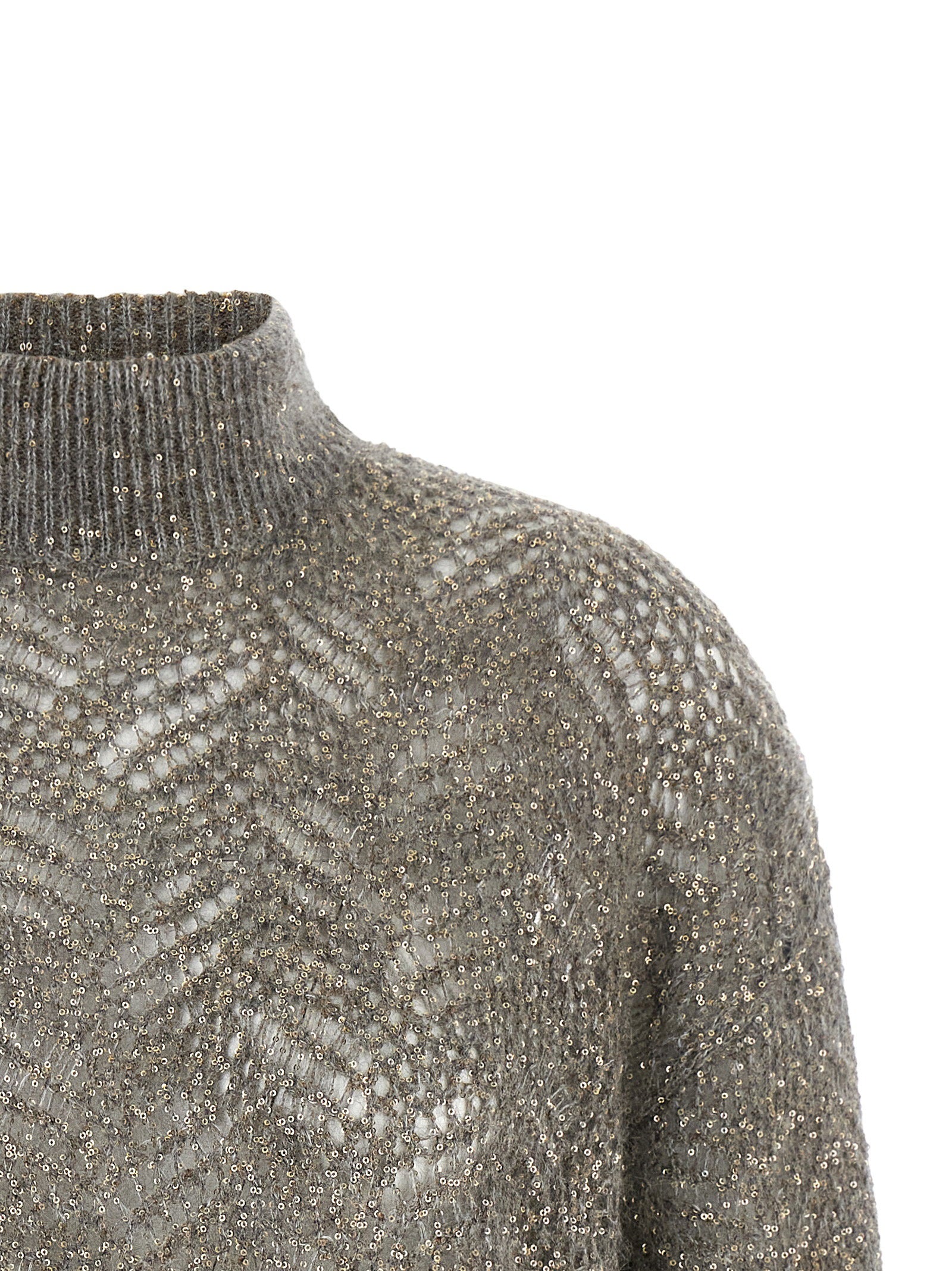 Brunello Cucinelli Dazzling Abstract Leaf Sweater