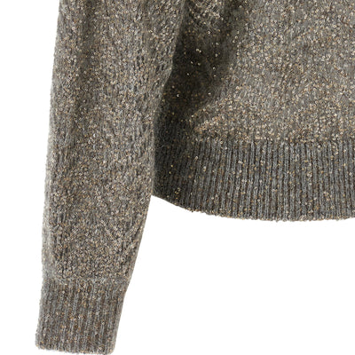 Brunello Cucinelli Dazzling Abstract Leaf Sweater