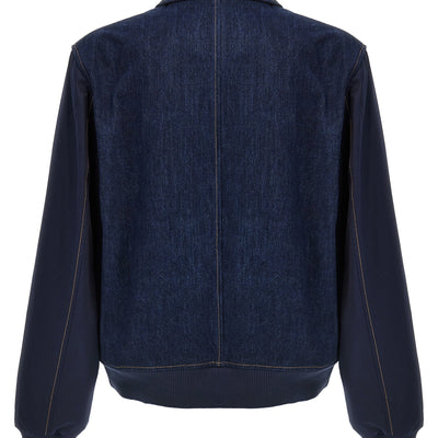 Wales Bonner The Echo Denim Varsity Jacket
