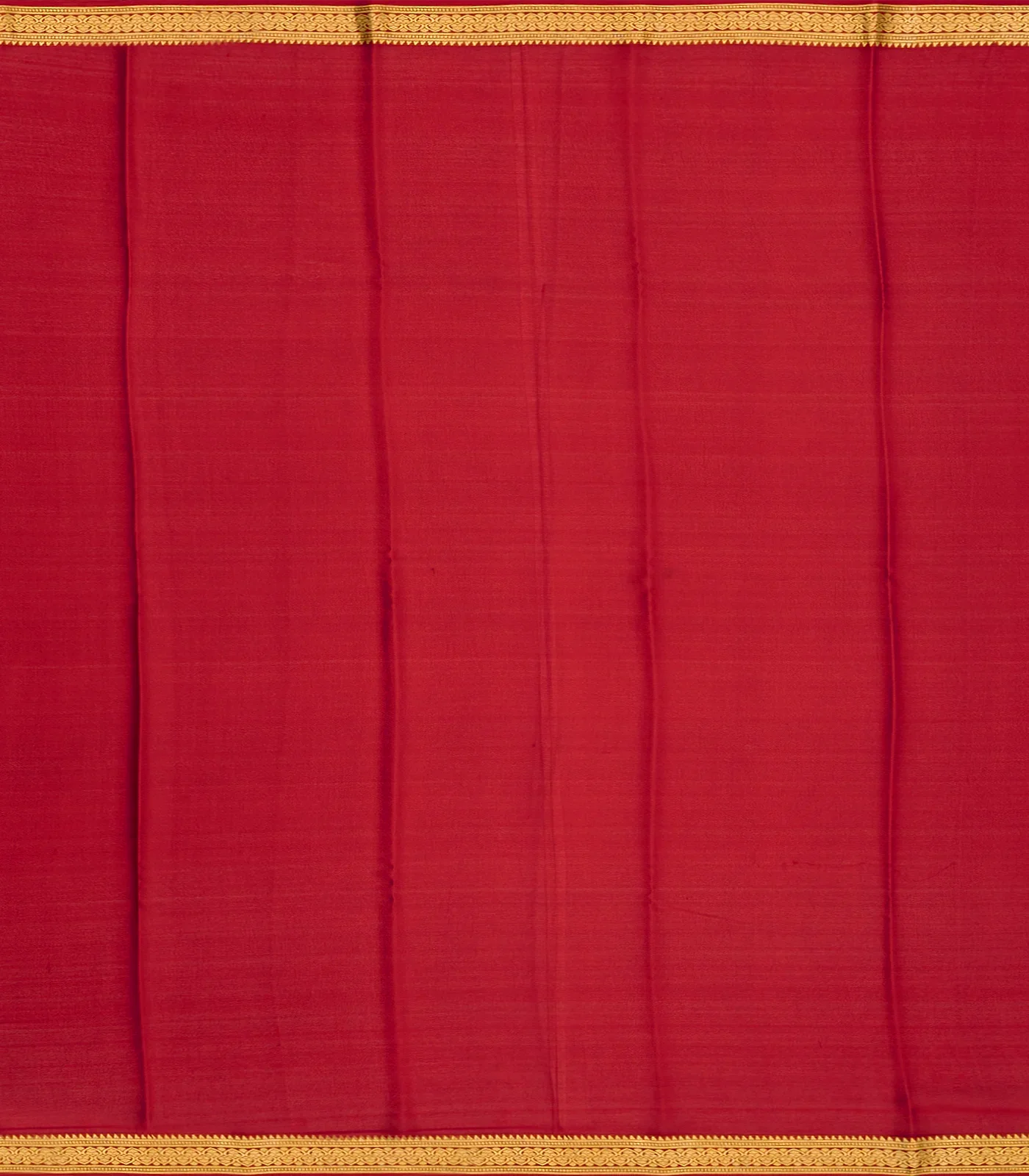 Leafy Green Mysore Plain Crepe Silk Saree With Temple Border-Leaf Green