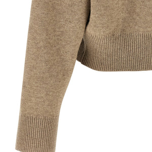 Brunello Cucinelli Shiny Zipper Pull Wool Cardigan