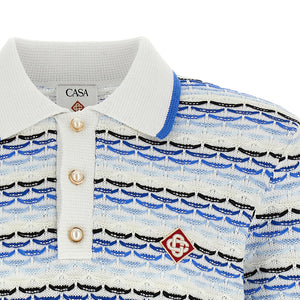 Casablanca Tuck Stitch Long Sleeve Polo Shirt