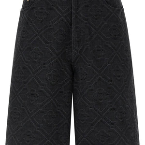 Casablanca Laser Monogram Denim Bermuda Shorts