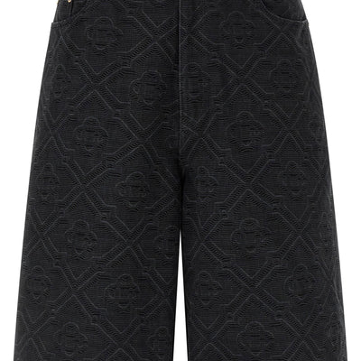 Casablanca Laser Monogram Denim Bermuda Shorts