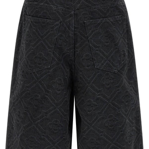 Casablanca Laser Monogram Denim Bermuda Shorts