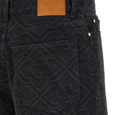 Casablanca Laser Monogram Denim Bermuda Shorts