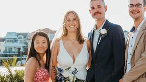 Seaside White and Blue Beach Pier Wedding